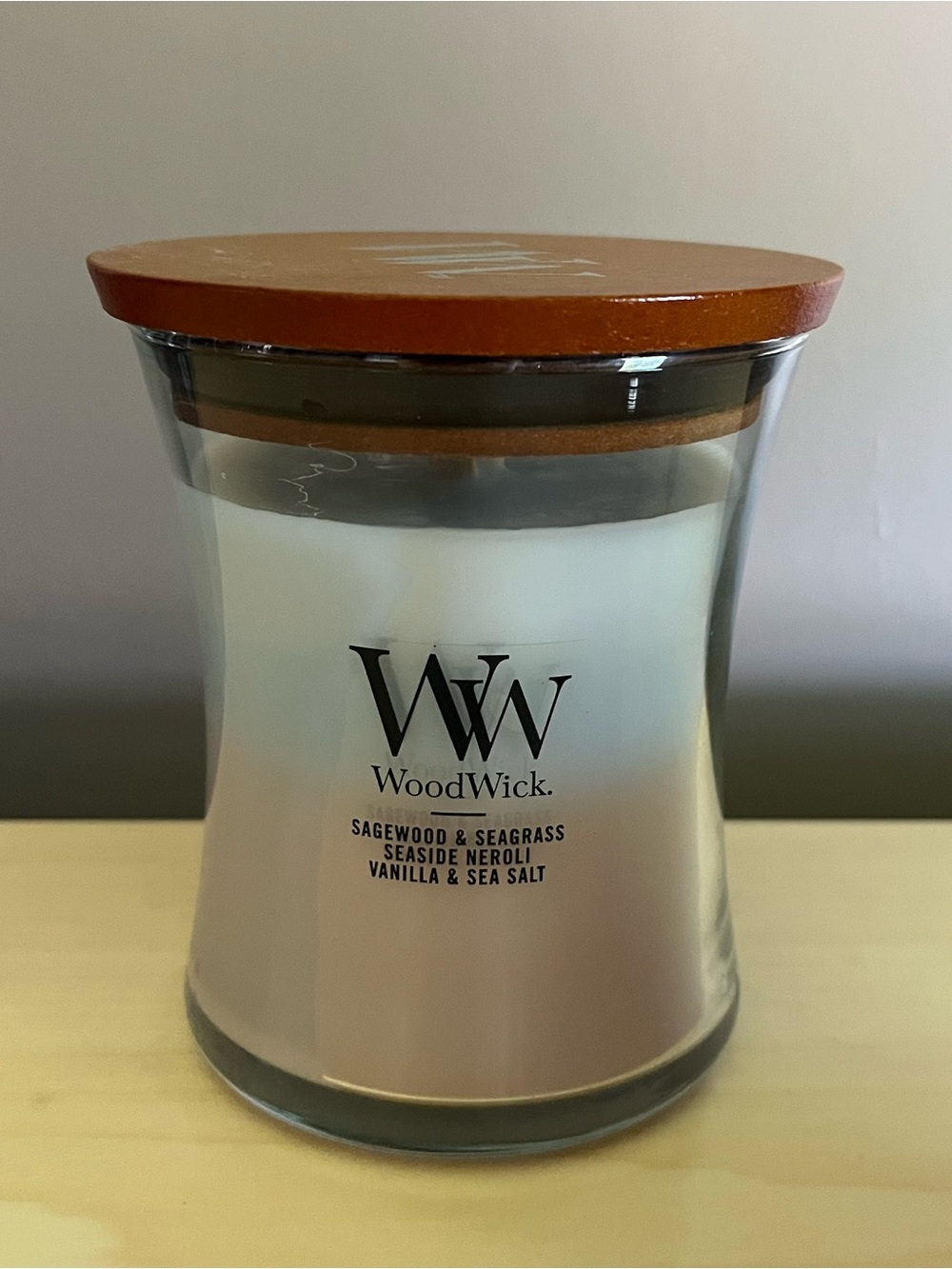 WoodWick Trilogy Seawood & Seagrass Seaside Neroli, Vanilla & Sea Salt Candle